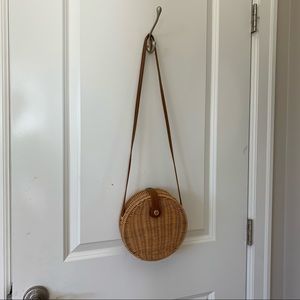 Rattan / straw crossbody round purse bag from Zara